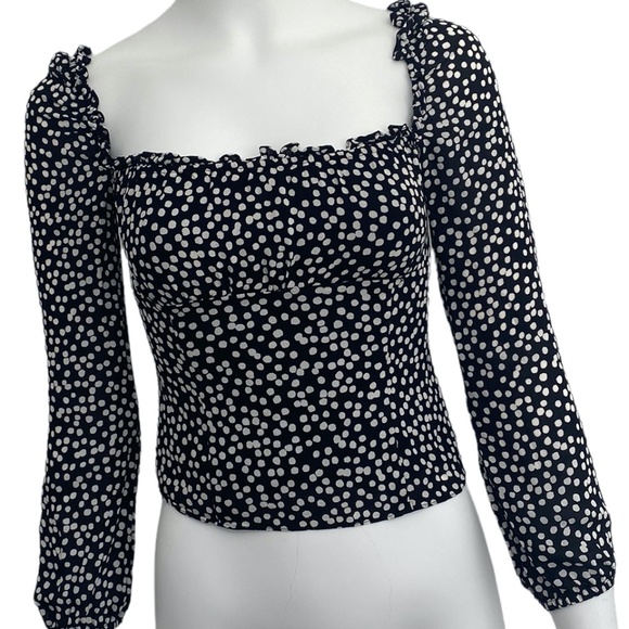 Reformation Bacio Ruffle Tie Back Crop Top Size 4 - Picture 11 of 11